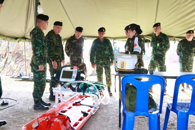 รอง มทภ.3 ตรวจเยี่ยมการฝึกการจัดตั้ง โรงพยาบาลสนาม กองทัพบก ระดับ 2