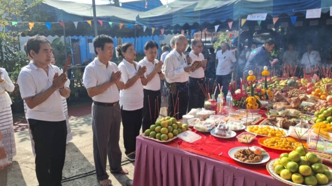 นนทบุรี-หมู่บ้านมิตรประชาวิลล่า ทำบุญประจำปีจัดพิธีบวงสรวงพ่อท้าวเวสสุวรรณสิ่งศักดิ์สิทธิ์ประจำหมู่บ้าน